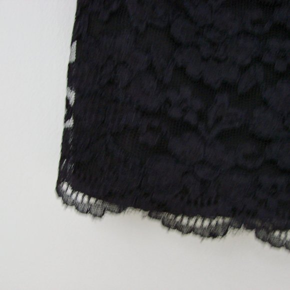 Vintage 80s 90s Black Lace Cocktail Dress Off Shoulder LBD Holiday Party Small - Picture 8 of 13
